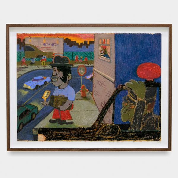 OCHI_Lenworth McIntosh_The Neighborhood below the Bridge_mixed media on paper_original artwork