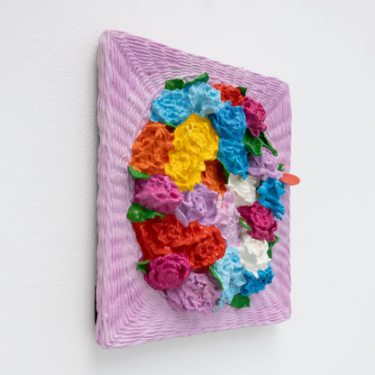 Decorative wall art with colorful flowers 